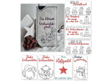 ADVENTSKALENDER 11. Dezember -10 Hüllen Weihnachten Line Art inkl. Blanko